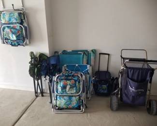 Beach chairs; beach cart