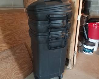 Rolling trash bins