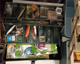Fishing lures and tackle box