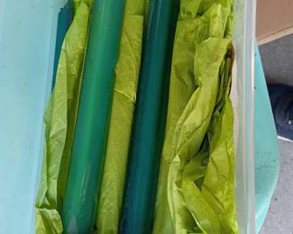 Long green glass crystal
