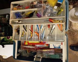 Fishing lures and tackle box