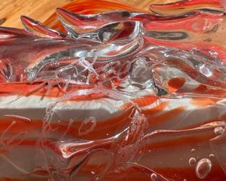 Art glass bowl  -  signed