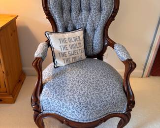 Victorian armchair  40"h x 23.5"w x 28"d