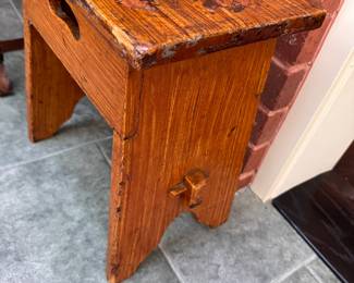 Handmade mortise-and-tenon step stool