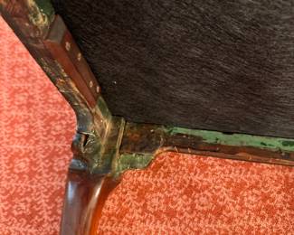 Signed  18th c. Queen Anne mahogany corner chair    32"h  seat height 17"