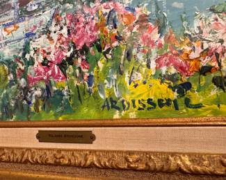 Yolande Ardissone (1927 - 2024) acrylic painting under glass 21"h x 27.5"w 