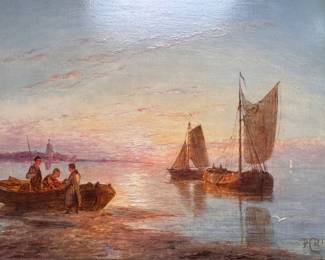 Pieter Cornelis Dommerson (1834-1908)  oil painting 6.75"h x 8"w sight  size