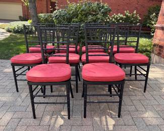 10 Chiaviari chairs with tassel tie cushions