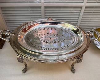 Antique silverplate revolving server