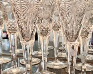Waterford Millennium champagne  flutes mixed patterns  9 available - 9.25h 