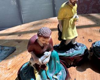 Chinese ceramic nativity figures on stands 