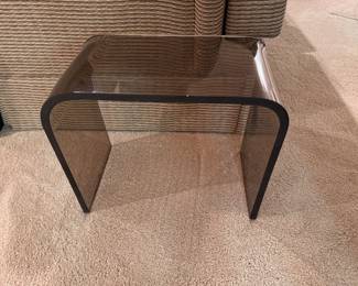 Smokey acrylic waterfall side table - 3 available16"hx 12"d x 18"w 