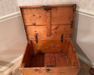 Small pine chest    18"h x 26.5"w x 18.5"d 