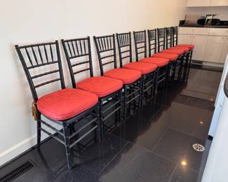 10 Chiaviari chairs with tassel tie cushions