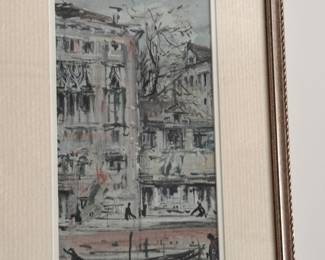 Pr. Bruno Martini (atttrib) gouaches frame size 23"h x 15"w