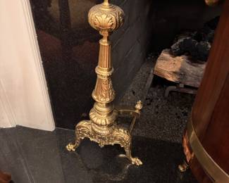 Pr. brass andirons 24"h
