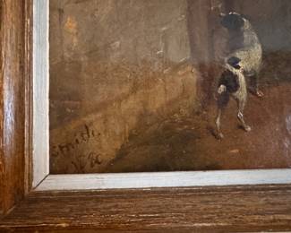 19th century oil painting of horse signed Smith canvas size 18"h x 26"w 