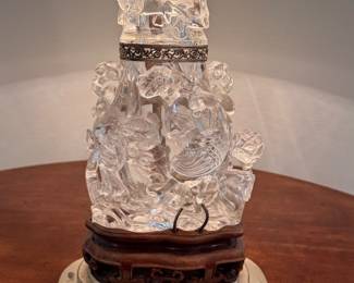 Chinese rock crystal table lamp   28"h 