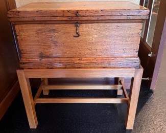 Antique chest on stand   22"h x 19"w x 11"d