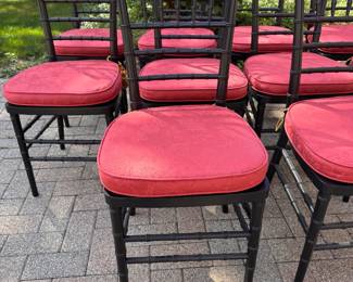 10 Chiaviari chairs with tassel tie cushions
