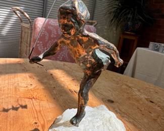 Bronze of child  with kite (Jere?)  13.5"h 