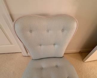 Custom tufted slipper chair 33"h 21"w x 25"d  seat height 13"
