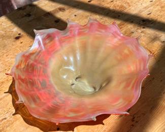 Art glass bowl  -  signed