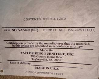 Taylor King "King's Road Collection" three cushion sofa 34"h x 81" long x 34"d   seat height 20"