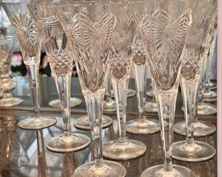 Waterford Millennium champagne  flutes mixed patterns  9 available - 9.25h 