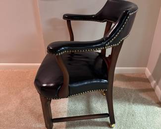 Vintage leather banker's chair     32"h x 28.5"w x 24"d