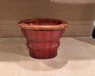 Chinese elmwood bucket 15.5"h x 19.5"w 15"d
