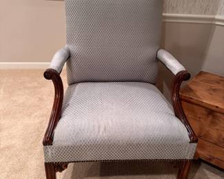 Pr. Georgian-style lolling chairs   1 as is  40"h x 29"w x 28"d 