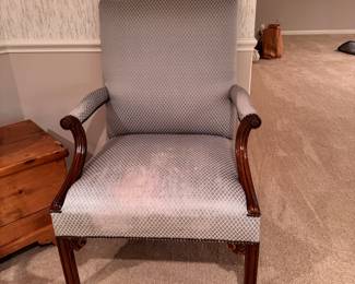 Pr. Georgian-style lolling chairs   1 as is  40"h x 29"w x 28"d 