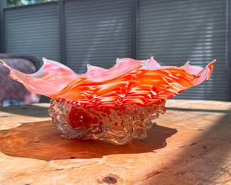 Art glass bowl  -  signed