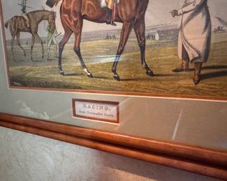 Henry Alken Color Aquatint "Racing"      image size 7.5" x 11.5"w 
