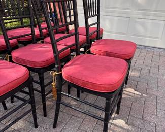 10 Chiaviari chairs with tassel tie cushions