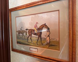 Henry Alken Color Aquatint "Racing"      image size 7.5" x 11.5"w 