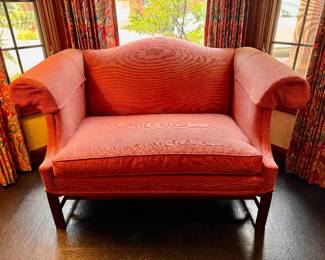 Chippendale-style camelback settee 33"h x 57"w  