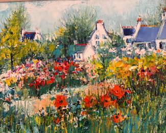 Yolande Ardissone (1927-2024) oil on canvas   22"h x 26.5.w canvas size