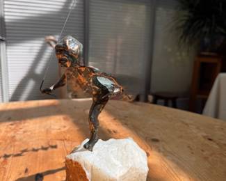 Bronze of child  with kite (Jere?)  13.5"h 
