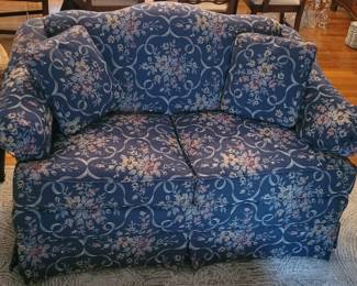 Broyhill Blue Floral Loveseat Couch Sofa