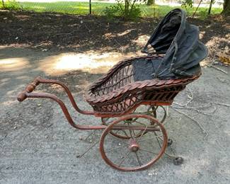 Antique Toy Baby Doll Pram