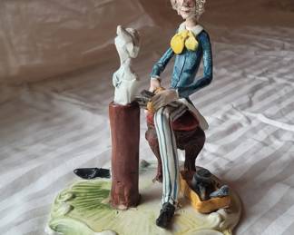 Small Handmade Sculpture Figurine of Sculptor Man Made in Italy
