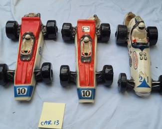 3 Vintage China Race Car Decanter Liquor Bottles Ezra Brooks
