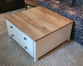 Square Living Room Coffee Table with Drawers