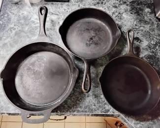 3 Cast Iron Skillets