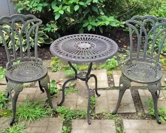 Small Metal Patio Table and Chair Set