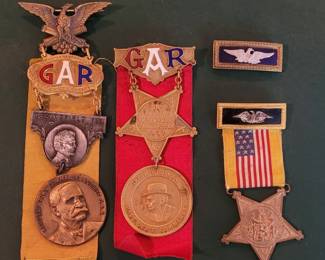 06 Lot of GAR Medals Badges, Union veterans of the American Civil War
