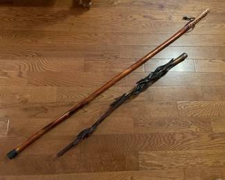 Carved Wooden Cane And Walking Stick