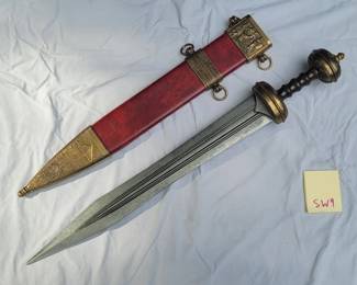 Replica Ancient Roman Julius Caesar Gladius Gladiator Sword and Holster